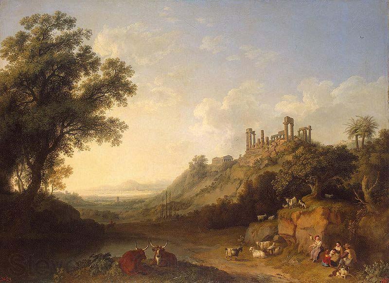 Jacob Philipp Hackert Landschaft mit Tempelruinen auf Sizilien France oil painting art